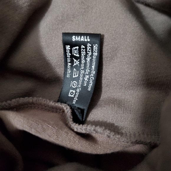 Wolford Cotton blend Seamless Turtleneck Tan Taupe Brown Size Small - Picture 7 of 7